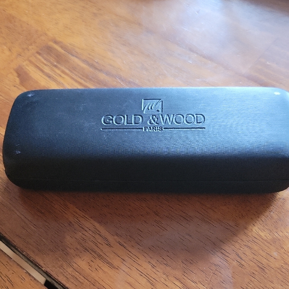 Vintage Gold & Wood Paris Black Hard Case For Glasses Sunglasses